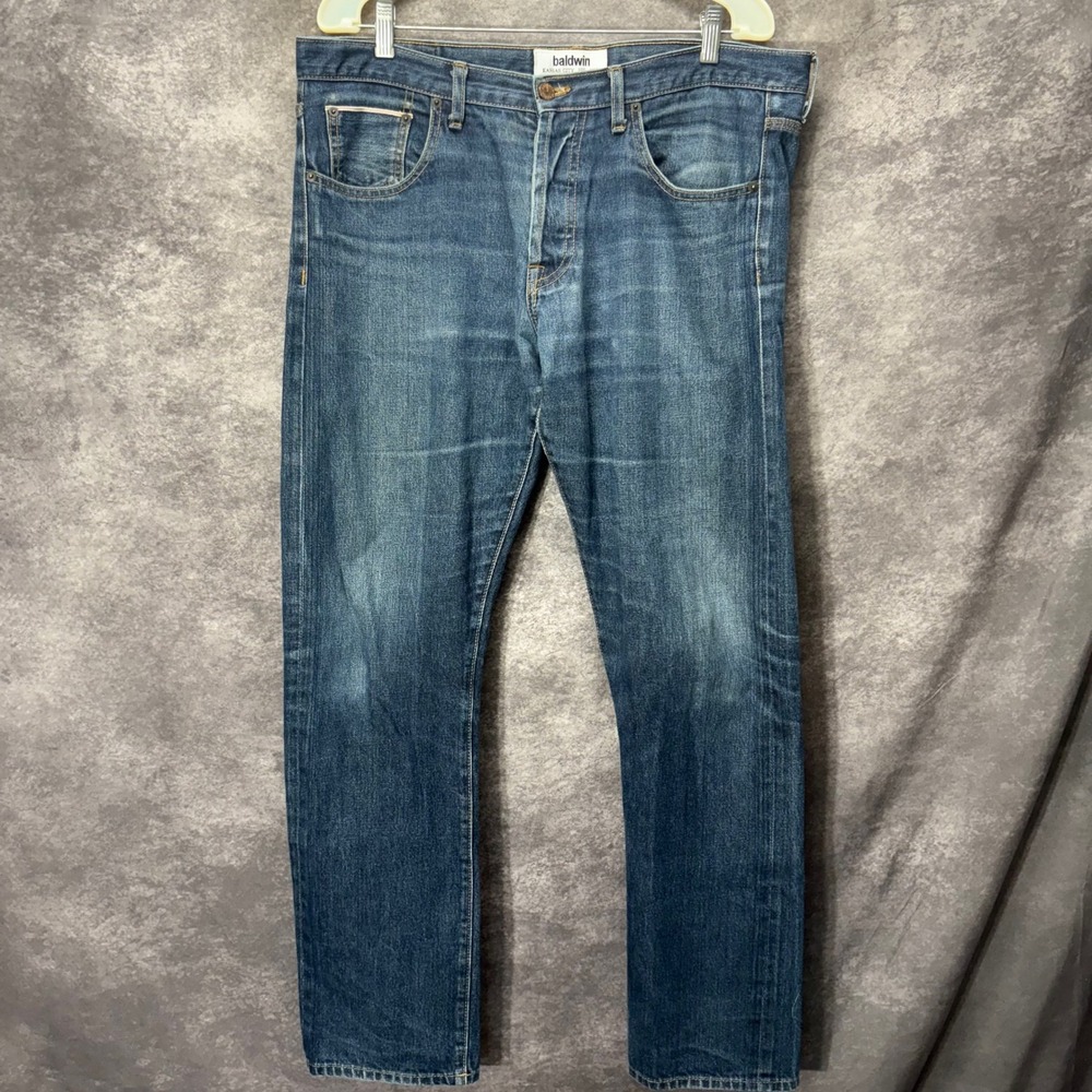 Baldwin The Henley Classic Slim Leg Kurabo Japan Selvedge Jeans Size 38 Dark
